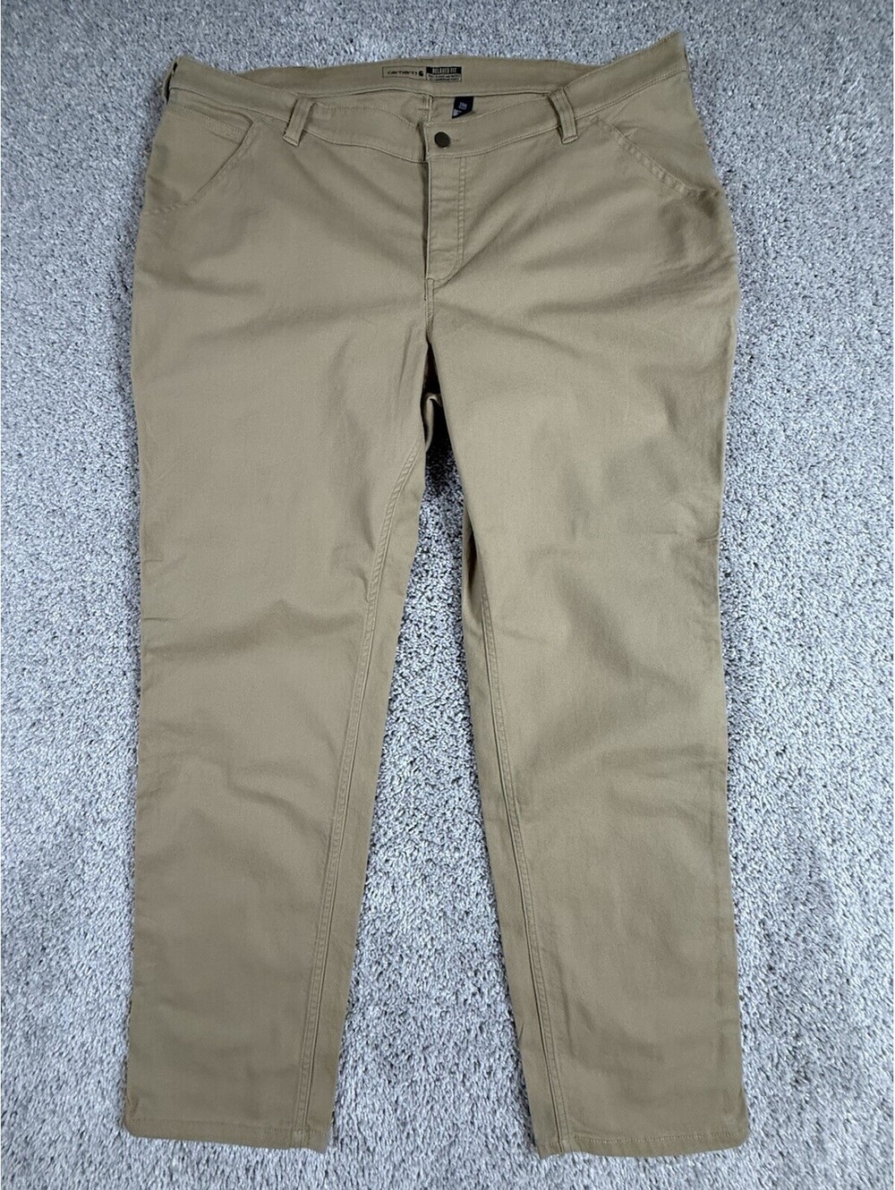 NWT Carhartt Women’s BN5113-W  20W Regular Canvas Pants Beige